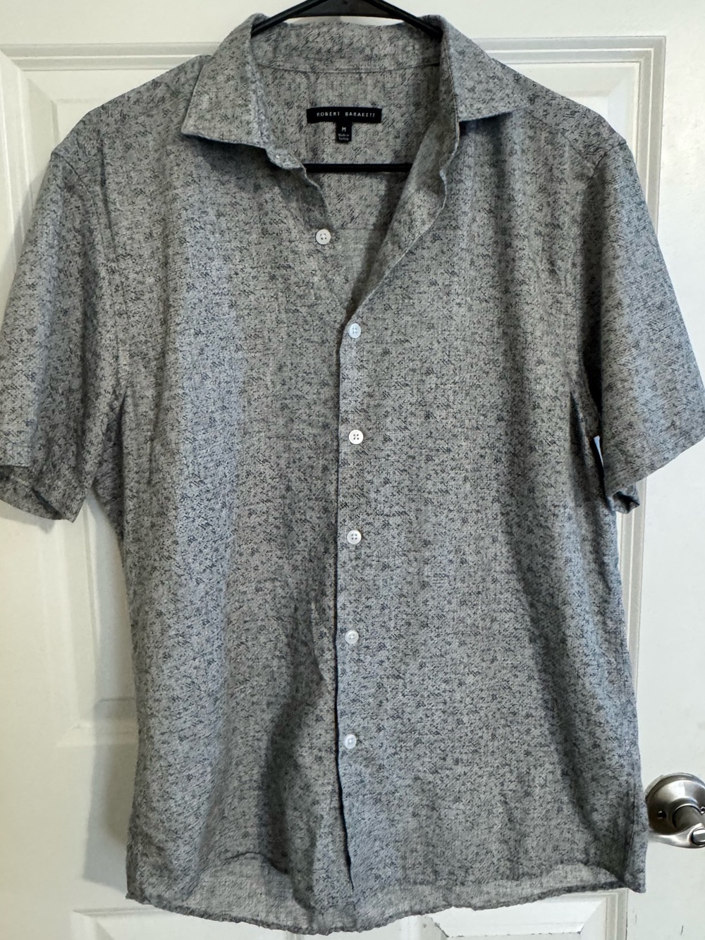 Robert Barakett Gray Short-Sleeve Button-Down Shirt